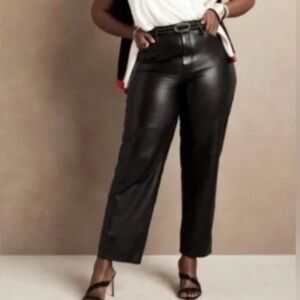 Banana Republic 100% Genuine Black Leather straight leg